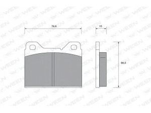 WEEN 151-1782 stabdžių trinkelių rinkinys, diskinis stabdys 
 Techninės priežiūros dalys -> Papildomas remontas
2725307, 2725687, 2726784