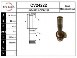 EAI CV24222K jungčių komplektas, kardaninis velenas