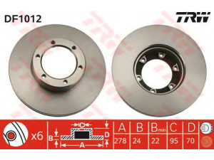 TRW DF1012 stabdžių diskas 
 Dviratė transporto priemonės -> Stabdžių sistema -> Stabdžių diskai / priedai
5000388057