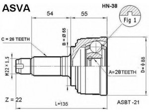 ASVA HN-38 jungčių komplektas, kardaninis velenas 
 Ratų pavara -> Sujungimai/komplektas