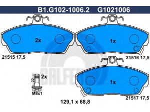 GALFER B1.G102-1006.2 stabdžių trinkelių rinkinys, diskinis stabdys 
 Techninės priežiūros dalys -> Papildomas remontas
45022-S6D-E01, 45022-S6D-E50, 45022-S74-E10