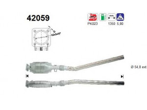 AS 42059 katalizatoriaus keitiklis 
 Išmetimo sistema -> Katalizatoriaus keitiklis
443131702BX, 4A0131089CX, 4A0131089EV