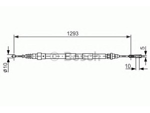 BOSCH 1 987 477 630 trosas, stovėjimo stabdys 
 Stabdžių sistema -> Valdymo svirtys/trosai
7201624, 95VW 2A603 AC, 7M0 609 701 B