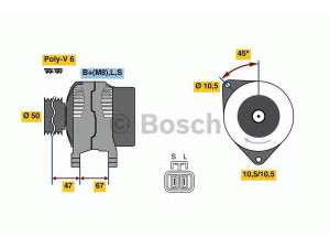BOSCH 0 986 080 210 kintamosios srovės generatorius 
 Elektros įranga -> Kint. sr. generatorius/dalys -> Kintamosios srovės generatorius
23100 AN000, 23100 AP000, LR 165-714
