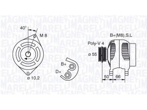 MAGNETI MARELLI 063321607010 kintamosios srovės generatorius 
 Elektros įranga -> Kint. sr. generatorius/dalys -> Kintamosios srovės generatorius
462123705, 46231705, 46428733