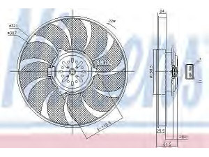 NISSENS 85786 ventiliatorius, radiatoriaus 
 Aušinimo sistema -> Oro aušinimas
1341365, 24418347, 1341365, 24418347