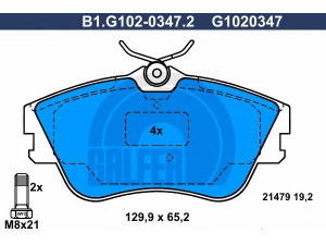 GALFER B1.G102-0347.2 stabdžių trinkelių rinkinys, diskinis stabdys 
 Techninės priežiūros dalys -> Papildomas remontas
701 698 151 D, 701 698 151 E, 701 698 151 J