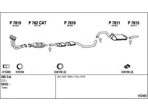 FENNO VO403 išmetimo sistema 
 Išmetimo sistema -> Išmetimo sistema, visa