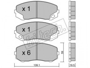 fri.tech. 927.0 stabdžių trinkelių rinkinys, diskinis stabdys 
 Techninės priežiūros dalys -> Papildomas remontas
MK528944, MK528946, MK529909