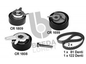 BREDA  LORETT KCD0064 paskirstymo diržo komplektas 
 Techninės priežiūros dalys -> Papildomas remontas
30758271, 8677053, 9180594, 9207927