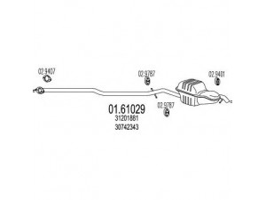 MTS 01.61029 galinis duslintuvas 
 Išmetimo sistema -> Duslintuvas
30742343, 31201881