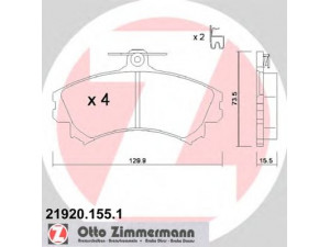 ZIMMERMANN 21920.155.1 stabdžių trinkelių rinkinys, diskinis stabdys 
 Techninės priežiūros dalys -> Papildomas remontas
DBP511117, MR235557, MR249241, MR407946