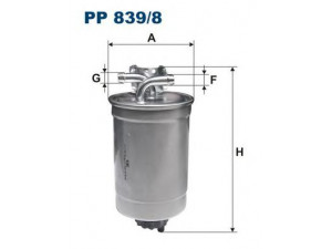 FILTRON PP839/8 kuro filtras 
 Techninės priežiūros dalys -> Papildomas remontas
057127401C, 057127401D, 8Z0127435