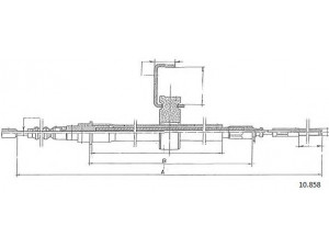 CABOR 10.858 trosas, stovėjimo stabdys 
 Stabdžių sistema -> Valdymo svirtys/trosai
8967499, 8970733, 8970741, 8967499