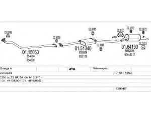MTS C250487005683 išmetimo sistema 
 Išmetimo sistema -> Išmetimo sistema, visa