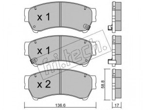 fri.tech. 886.0 stabdžių trinkelių rinkinys, diskinis stabdys 
 Techninės priežiūros dalys -> Papildomas remontas
GPYB-33-23D, GPYB-33-23ZD, GPYB-33-23ZE