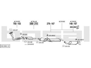 BOSAL 032.960.12 išmetimo sistema 
 Išmetimo sistema -> Išmetimo sistema, visa
