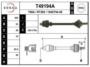 EAI T49194A kardaninis velenas 
 Ratų pavara -> Kardaninis velenas