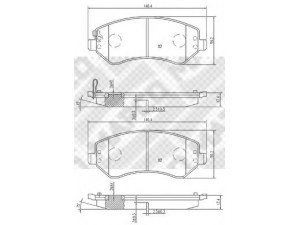 MAPCO 6830 stabdžių trinkelių rinkinys, diskinis stabdys 
 Techninės priežiūros dalys -> Papildomas remontas
5019984AA, 5066427AA, 5096349AA