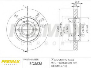 FREMAX BD-5636 stabdžių diskas 
 Stabdžių sistema -> Diskinis stabdys -> Stabdžių diskas
1523795, 1535924, 1546835, 1679853