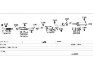 MTS C200060000102 išmetimo sistema 
 Išmetimo sistema -> Išmetimo sistema, visa
