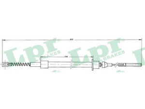 LPR C0560B trosas, stovėjimo stabdys 
 Stabdžių sistema -> Valdymo svirtys/trosai
522548, 90125513, 90125513