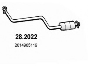 ASSO 28.2022 priekinis duslintuvas 
 Išmetimo sistema -> Duslintuvas
2014905119