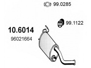 ASSO 10.6014 vidurinis duslintuvas 
 Išmetimo sistema -> Duslintuvas
96021664