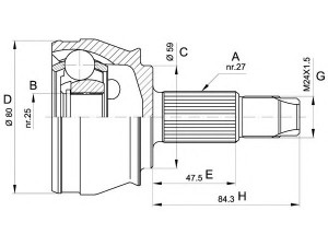OPEN PARTS CVJ5292.10 jungčių komplektas, kardaninis velenas 
 Ratų pavara -> Sujungimai/komplektas
0046307308, 46307308, 0046307308