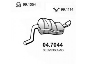 ASSO 04.7044 galinis duslintuvas 
 Išmetimo sistema -> Duslintuvas
8E0253609AS, 8E0253609FQ