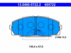 ATE 13.0460-5722.2 stabdžių trinkelių rinkinys, diskinis stabdys 
 Techninės priežiūros dalys -> Papildomas remontas
04465-26300, 04465-26301, 04465-26370