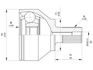 OPEN PARTS CVJ5623.10 jungčių komplektas, kardaninis velenas 
 Ratų pavara -> Sujungimai/komplektas
1322209, 1322221