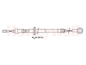 BENDIX 432730B trosas, stovėjimo stabdys 
 Stabdžių sistema -> Valdymo svirtys/trosai
13086380804745G2, 4745G2, 1308638080