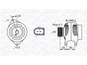 MAGNETI MARELLI 063533250530 kintamosios srovės generatorius 
 Elektros įranga -> Kint. sr. generatorius/dalys -> Kintamosios srovės generatorius
504009977, 504010576