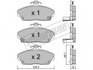 TRUSTING 177.0 stabdžių trinkelių rinkinys, diskinis stabdys 
 Techninės priežiūros dalys -> Papildomas remontas
45022-S6D-E01, 45022-SK3-E00, 45022-ST3-E00