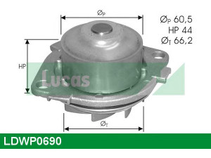 LUCAS ENGINE DRIVE LDWP0690 vandens siurblys 
 Aušinimo sistema -> Vandens siurblys/tarpiklis -> Vandens siurblys
46515971
