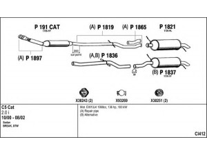 FENNO CI412 išmetimo sistema 
 Išmetimo sistema -> Išmetimo sistema, visa