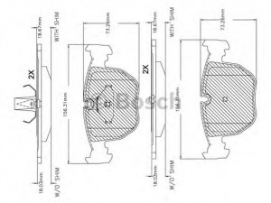 BOSCH F 03B 150 261 stabdžių trinkelių rinkinys, diskinis stabdys 
 Techninės priežiūros dalys -> Papildomas remontas
34 11 1 163 307, 34 11 1 165 227