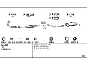 FENNO CI201 išmetimo sistema 
 Išmetimo sistema -> Išmetimo sistema, visa