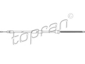 TOPRAN 721 631 trosas, stovėjimo stabdys 
 Stabdžių sistema -> Valdymo svirtys/trosai
4745 89, E 074 036