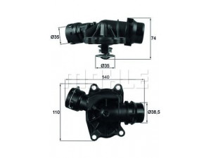 MAHLE ORIGINAL TI 233 88 termostatas, aušinimo skystis 
 Aušinimo sistema -> Termostatas/tarpiklis -> Thermostat
11512354056, 93171547, 1338139