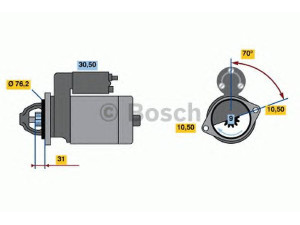 BOSCH 0 986 010 340 starteris 
 Elektros įranga -> Starterio sistema -> Starteris
530 006, 533 051, 533 052, 53305 10000 00 00