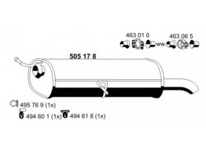 ERNST 505178 galinis duslintuvas 
 Išmetimo sistema -> Duslintuvas
1726 KE, 1726 KF, 1730 H9