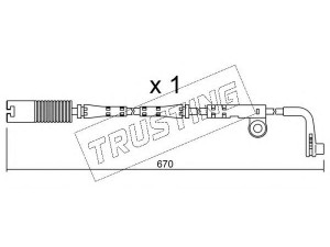 TRUSTING SU.150 įspėjimo kontaktas, stabdžių trinkelių susidėvėjimas 
 Stabdžių sistema -> Susidėvėjimo indikatorius, stabdžių trinkelės
34 35 6 764 298, 34 35 6 768 595