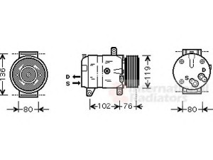 VAN WEZEL 4300K069 kompresorius, oro kondicionierius 
 Oro kondicionavimas -> Kompresorius/dalys
7700105765, 7701499860, 8200979497