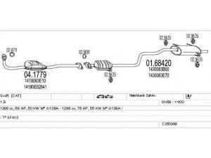 MTS C350049009216 išmetimo sistema 
 Išmetimo sistema -> Išmetimo sistema, visa