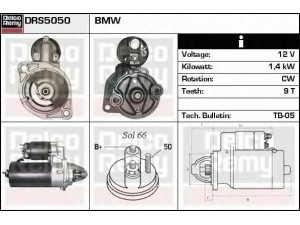 DELCO REMY DRS5050 starteris 
 Elektros įranga -> Starterio sistema -> Starteris
12 41 1 308 543, 12 41 1 312 104