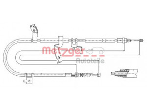 METZGER 17.0586 trosas, stovėjimo stabdys 
 Stabdžių sistema -> Valdymo svirtys/trosai
C23644420E