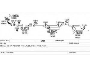 MTS C110250003979 išmetimo sistema 
 Išmetimo sistema -> Išmetimo sistema, visa