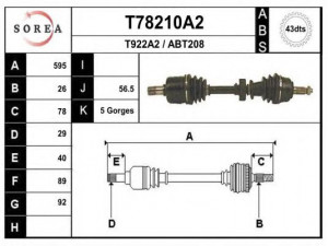 EAI T78210A2 kardaninis velenas